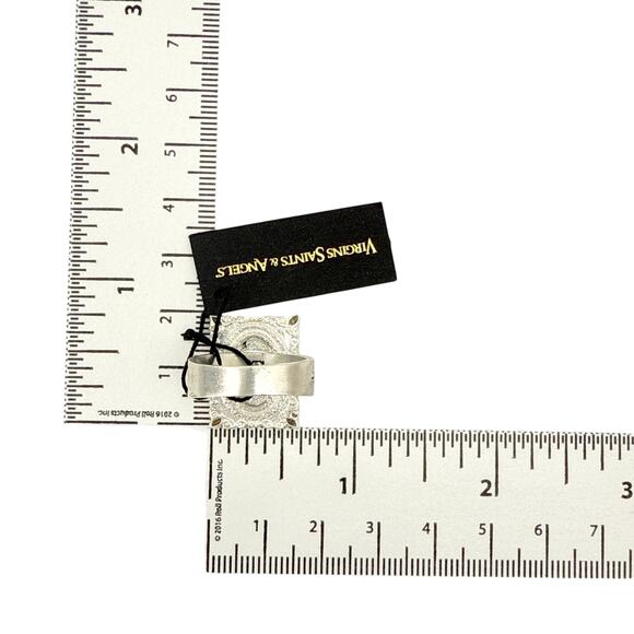 VIRGINS SAINTS & ANGELS VSA Retablo Square Framed Charm Ring in Silver 7 - Picture 5 of 5